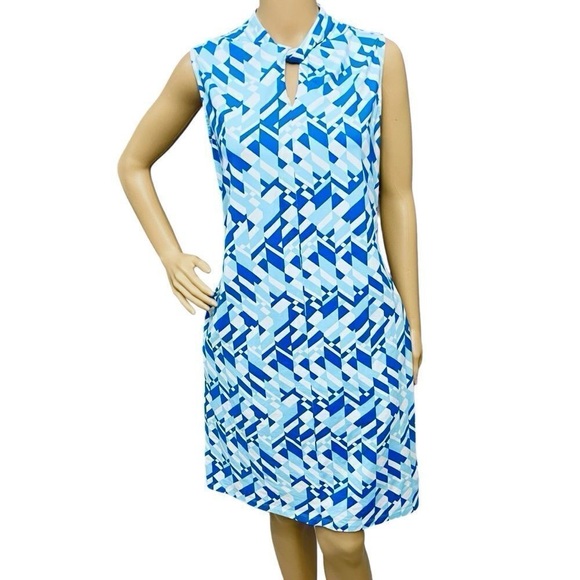 J McLaughlin Catalina Cloth Geometric Print Dress EUC S